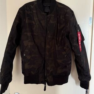 Alpha Industries Black Camouflage Bomber Jacket